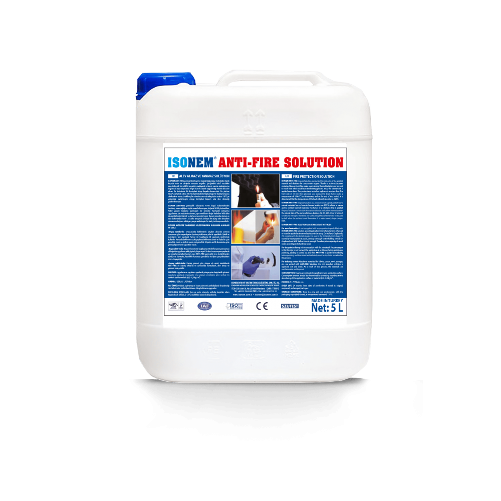 Isonem Anti-fire Solution 5 L Alev Almaz ve Yanmaz Solüsyon