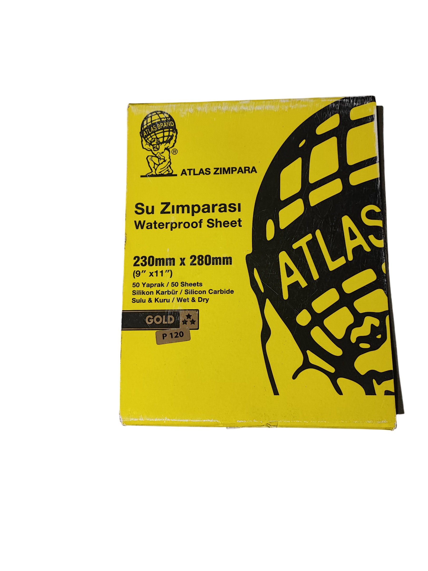 Atlas Su Zımparası 120 Kum 230mm x 280mm (50 Yaprak)